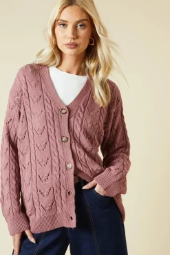 Pointelle Button Down Cardigan