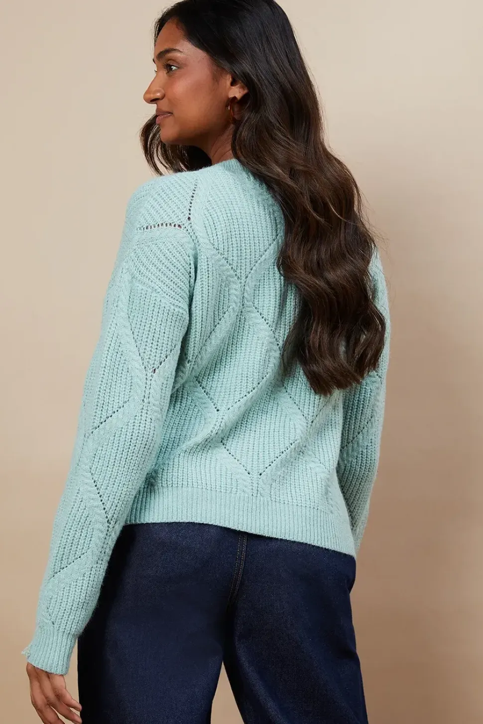 Pointelle Knitted Cardigan With Heart Buttons