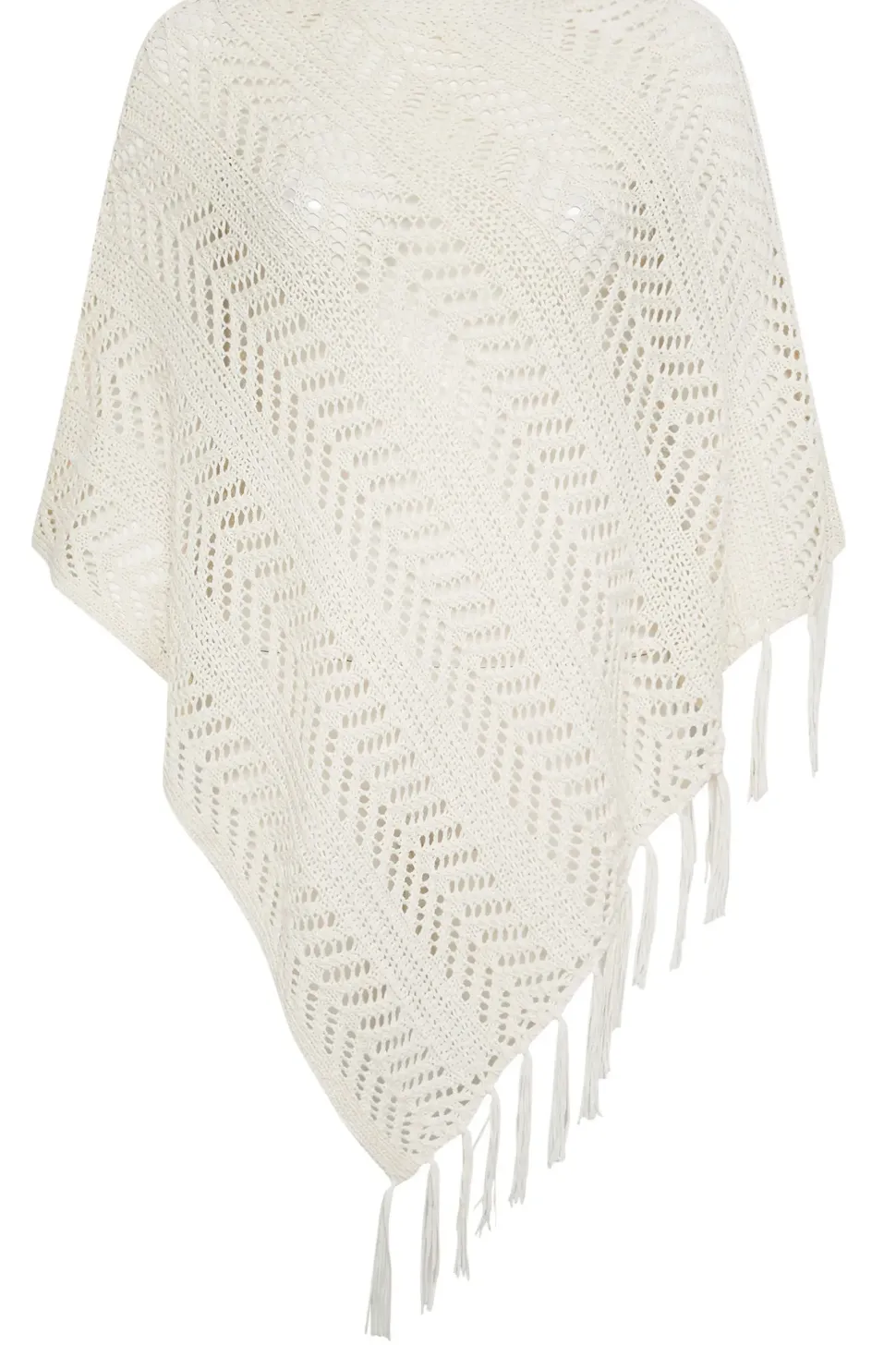 Pointelle Knitted Poncho Jumper