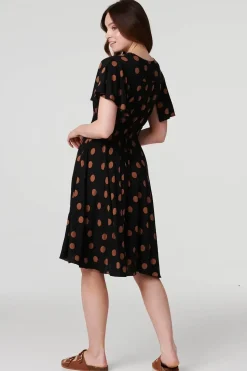 Polka Dot Fit & Flare Short Dress