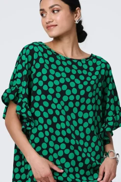 Polka Dot Frilled 1/2 Sleeve Blouse