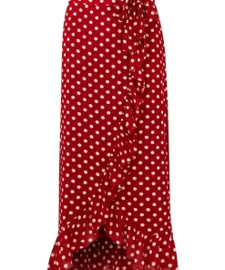 Polka Dot Frill Wrap Skirt