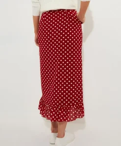 Polka Dot Frill Wrap Skirt