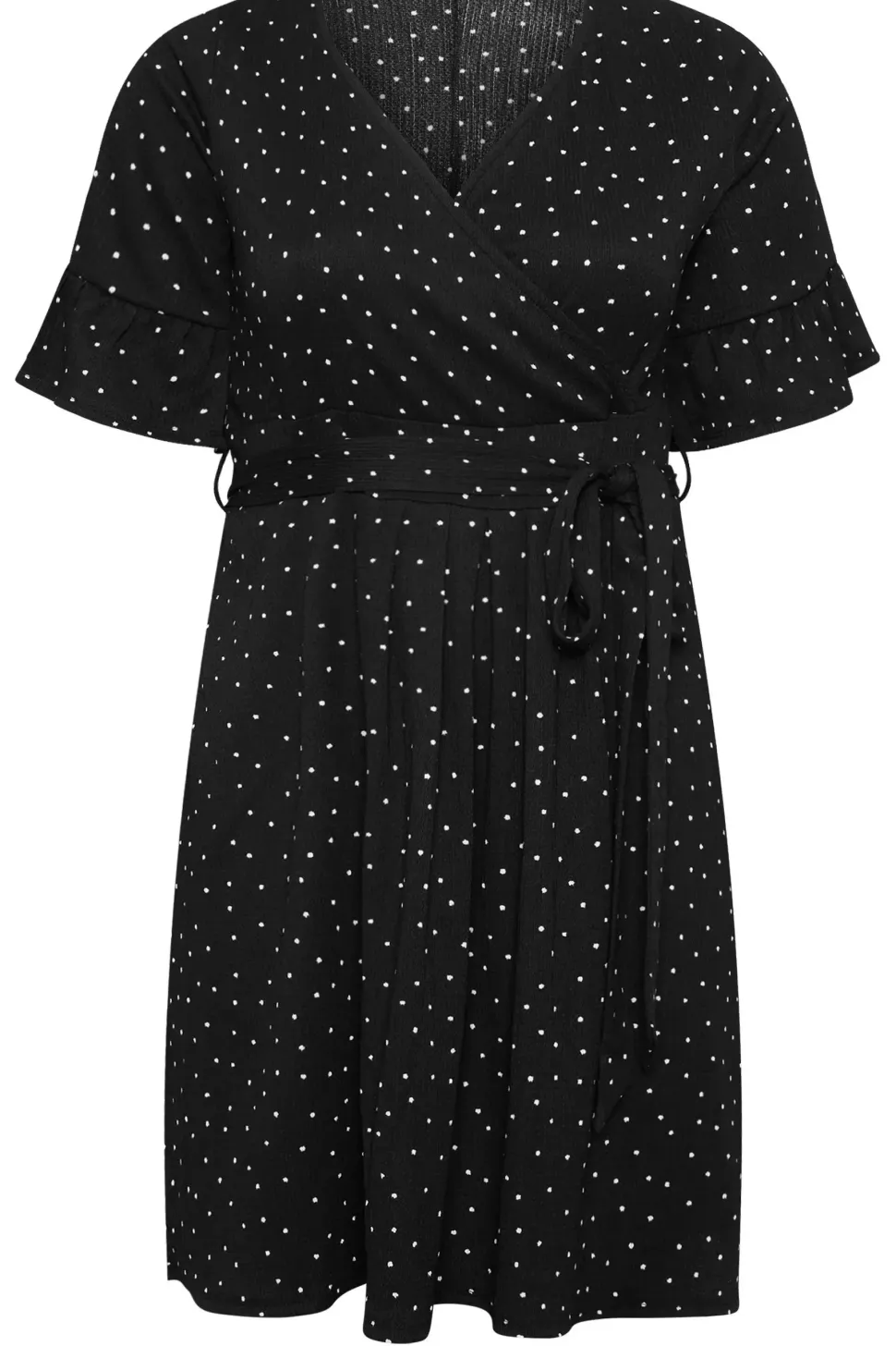 Polka Dot Print Wrap Mini Dress