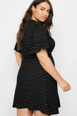 Polka Dot Print Wrap Mini Dress