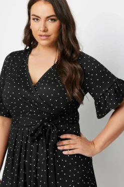 Polka Dot Print Wrap Mini Dress