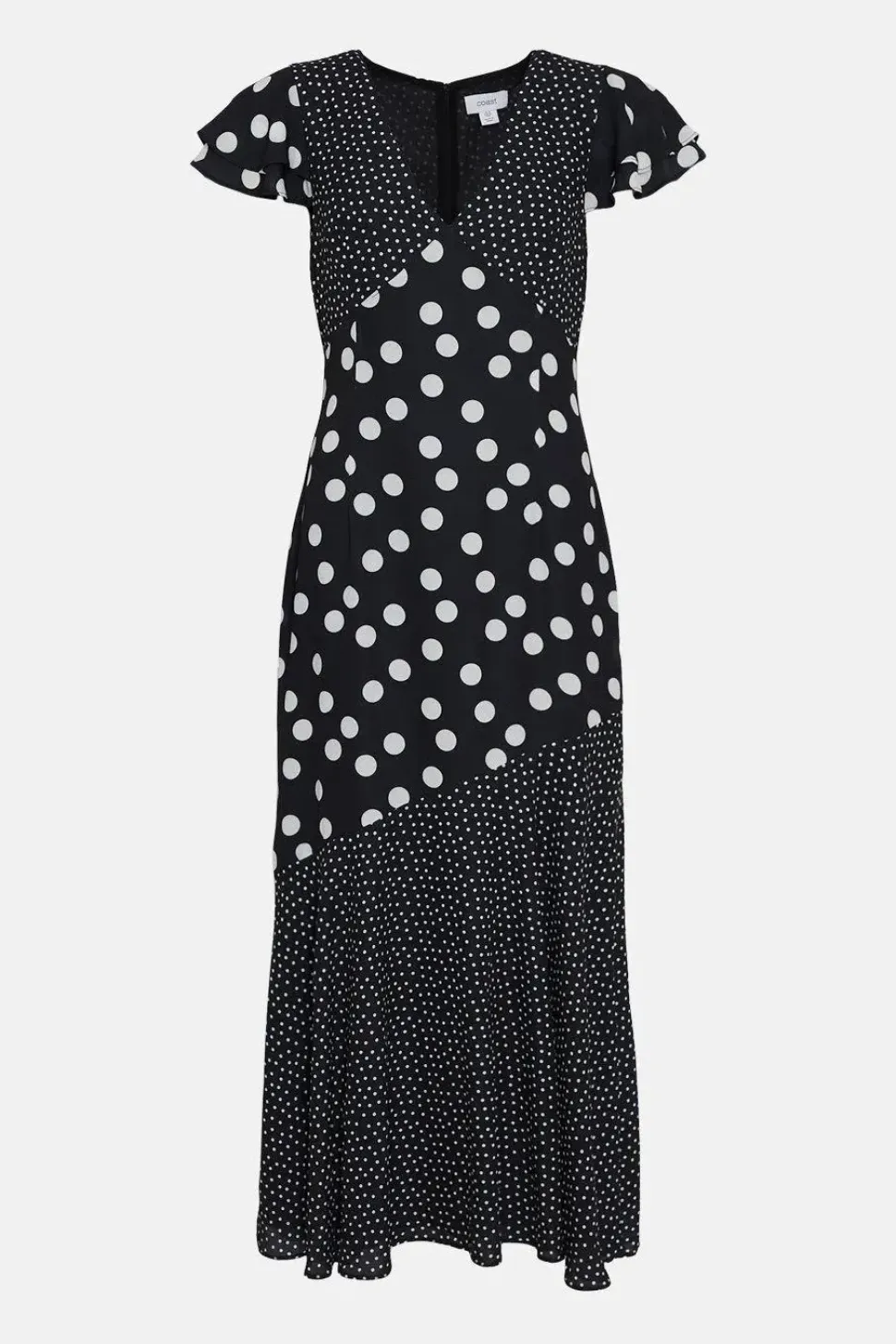 Polka Dot Ruffle Midi Dress