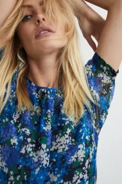 Polyester Floral Belted Mini Dress