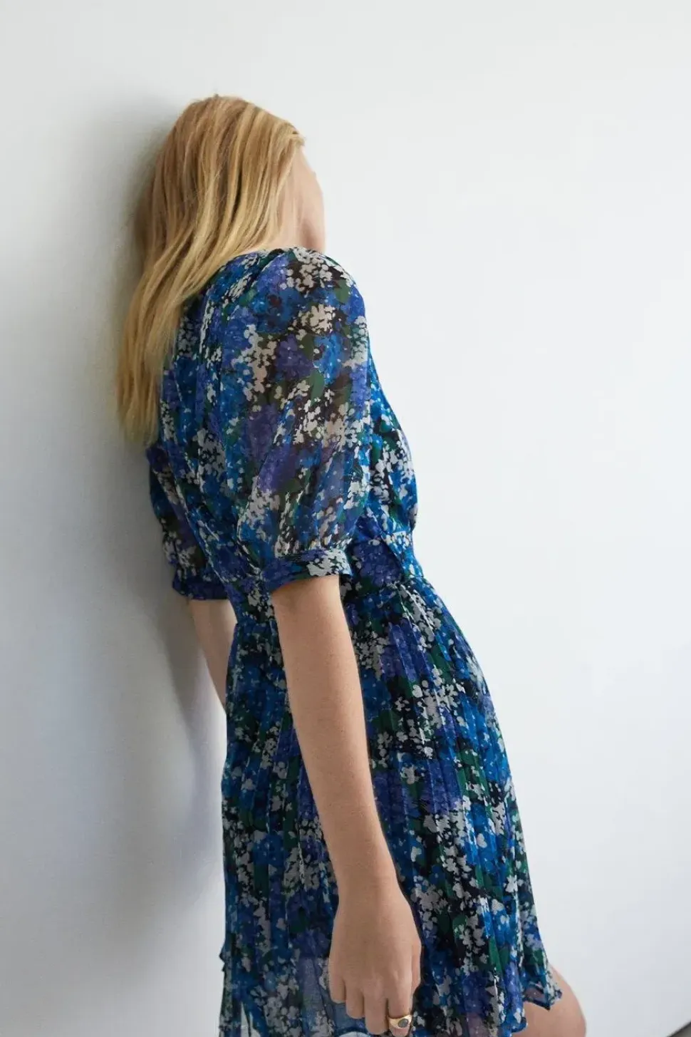 Polyester Floral Belted Mini Dress