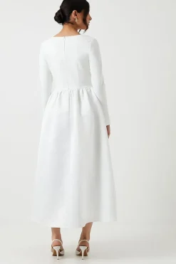 Ponte And Satin Mix Midaxi Wedding Dress