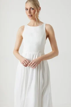 Ponte And Taffeta Mix Maxi Wedding Dress