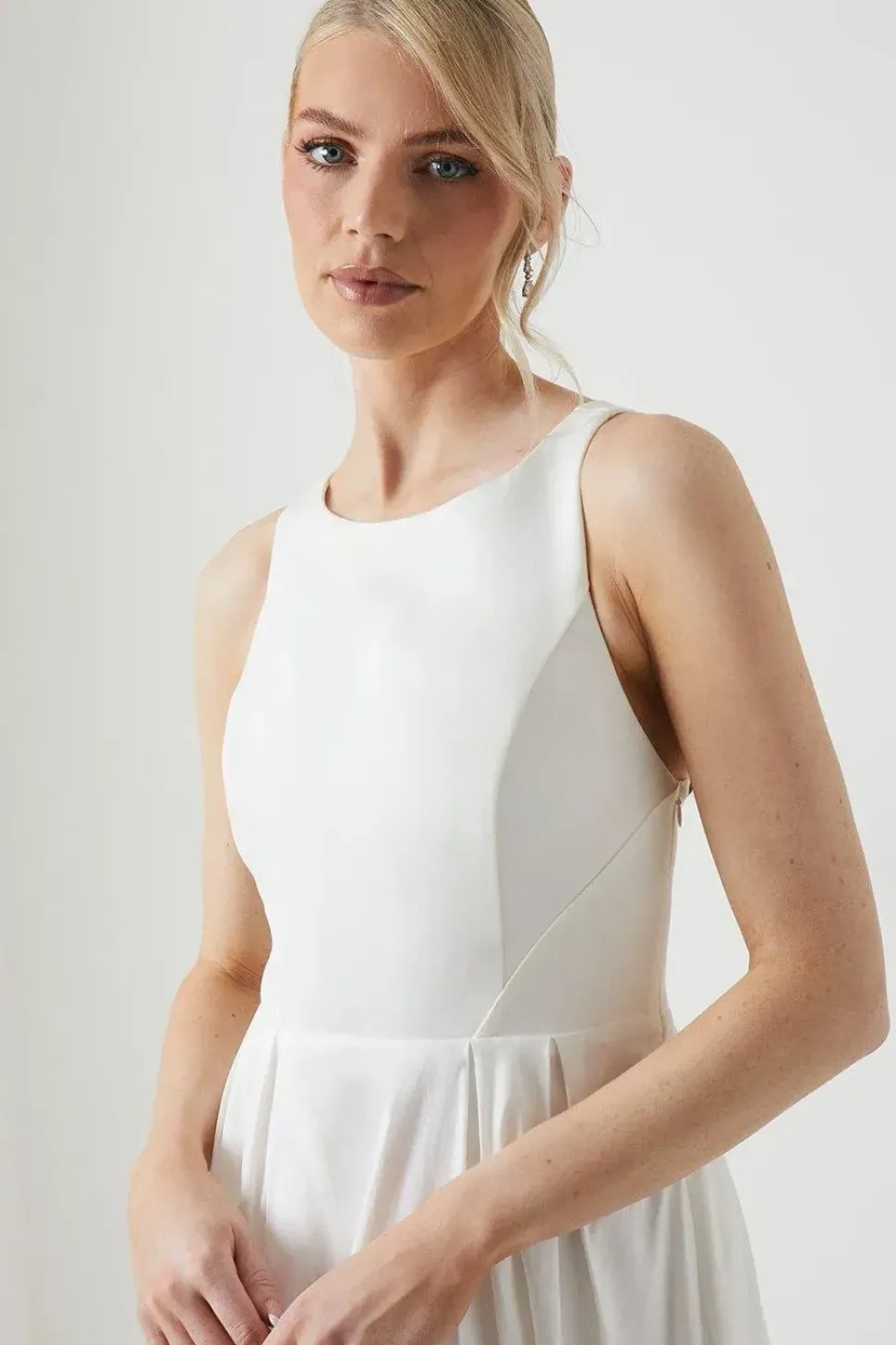 Ponte And Taffeta Mix Maxi Wedding Dress