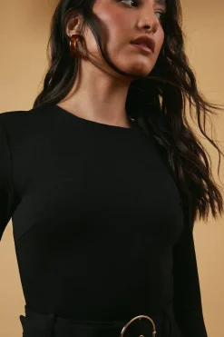 Ponte Belted Mini Dress