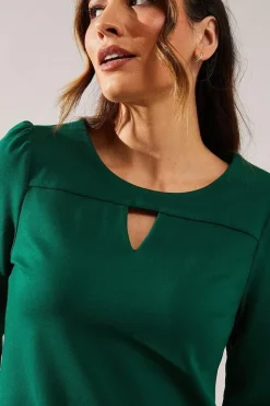 Ponte Keyhole Detail Shift Dress