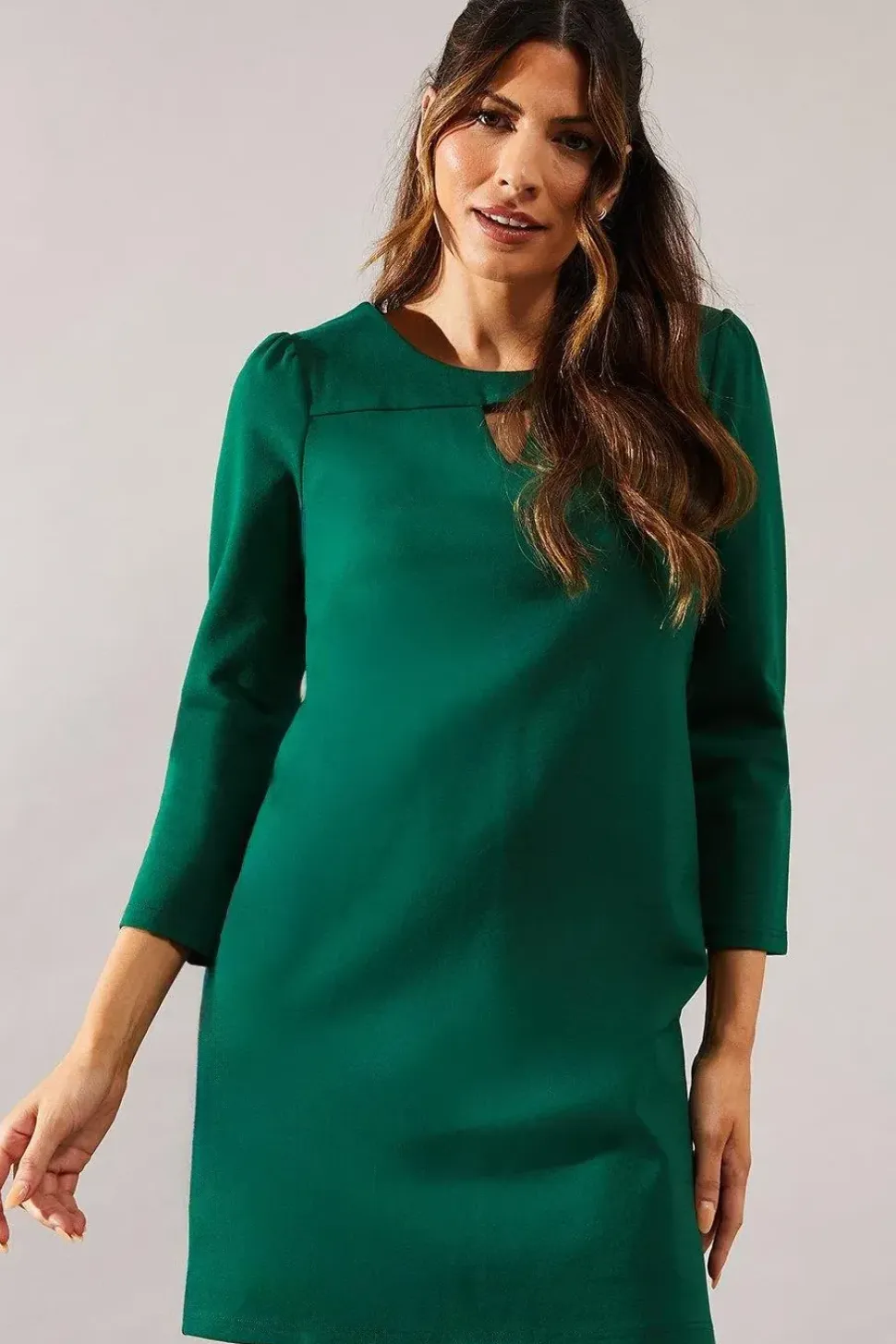 Ponte Keyhole Detail Shift Dress