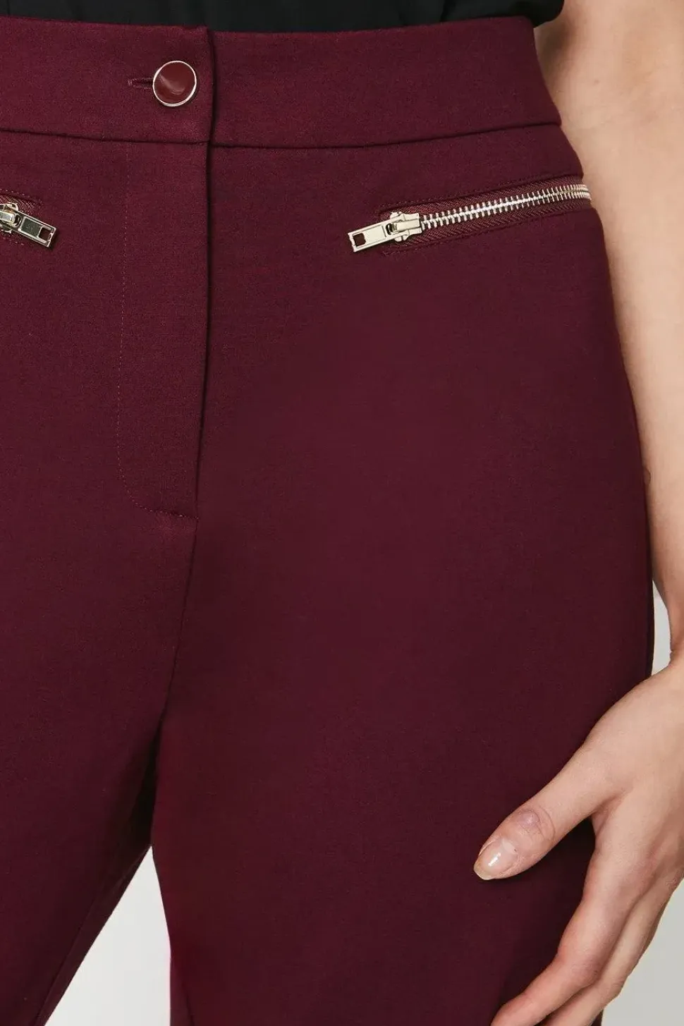 Ponte Metal Zip Detail Bootcut Trouser