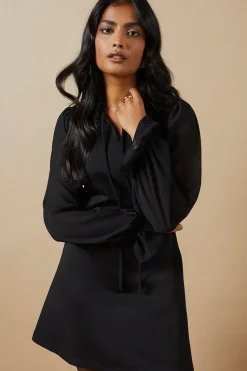Ponte Sheer Sleeve Mini Dress