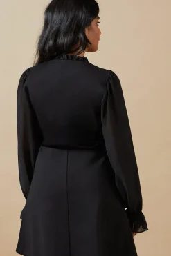 Ponte Sheer Sleeve Mini Dress