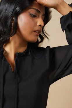 Ponte Sheer Sleeve Mini Dress