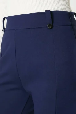 Ponte Wide Leg With Waist Metal Trim Detail