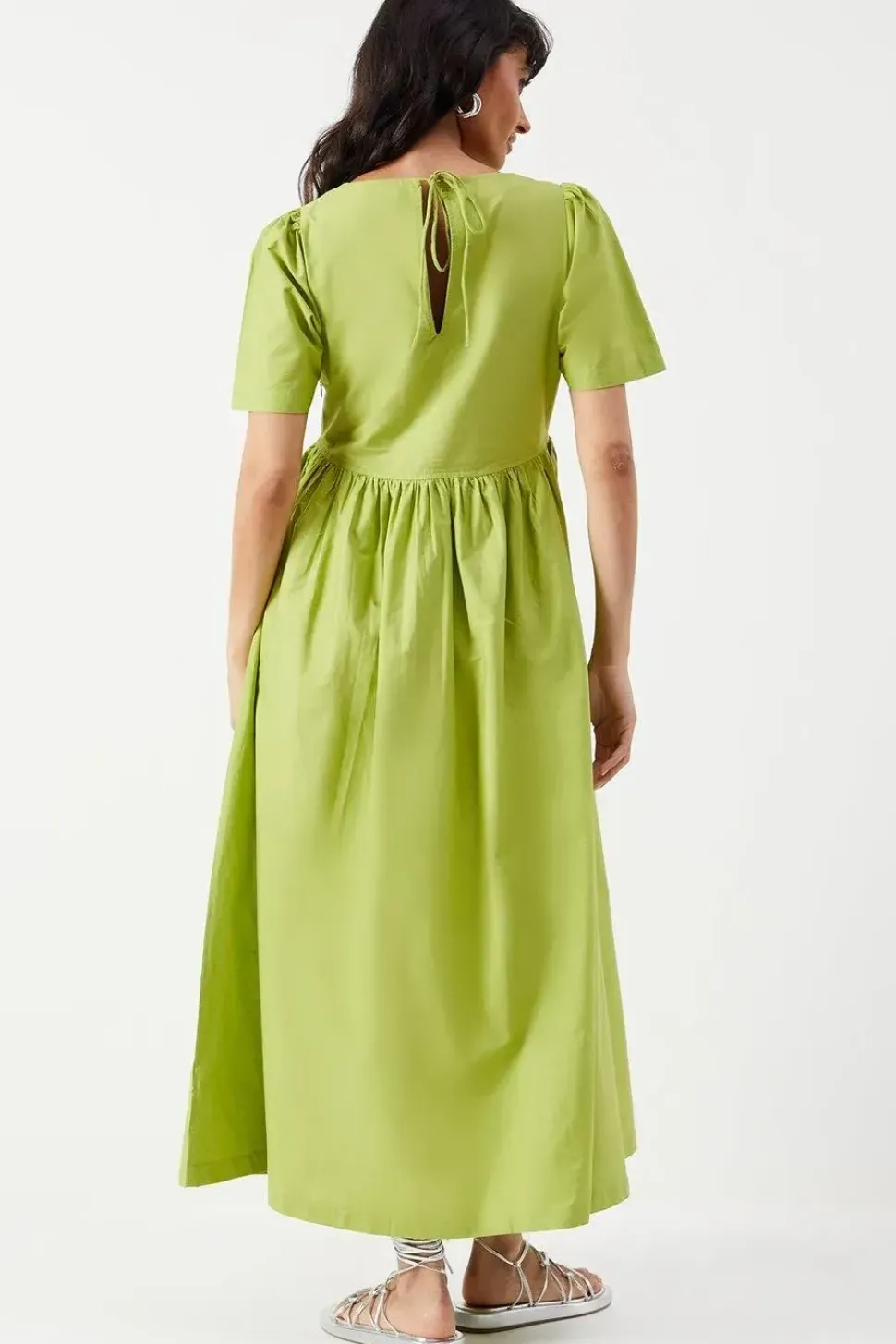 Poplin Chuck On Smock Midi Dress