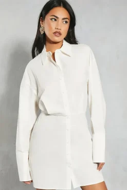 Poplin Fitted Mini Shirt Dress