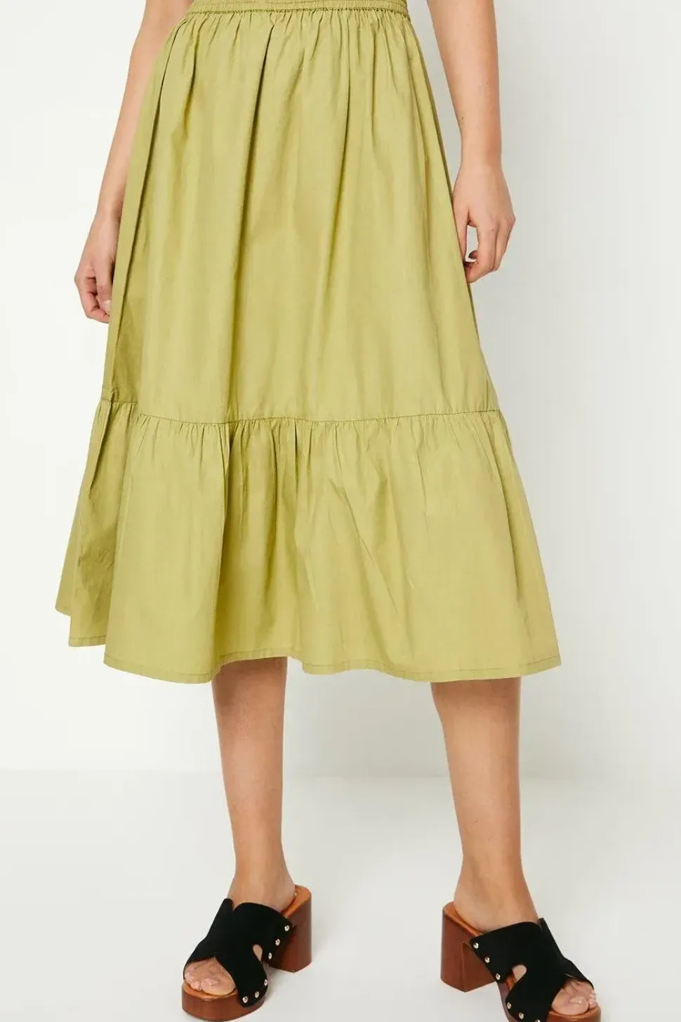 Poplin Midi Skirt