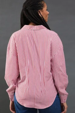 Poplin Triple Placket Stripe Fitted Shirt