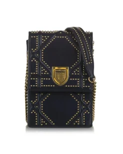 Preloved ama Quilted Lambskin Leather Crossbody Bag Black
