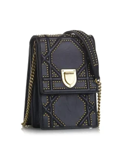 Preloved ama Quilted Lambskin Leather Crossbody Bag Black
