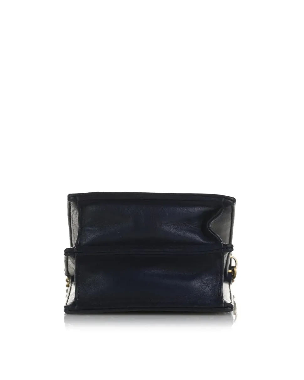 Preloved ama Quilted Lambskin Leather Crossbody Bag Black