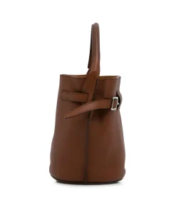 Preloved Calfskin Leather Triangle Shoulder Bag with Adjustable Strap