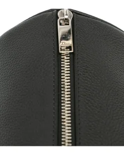 Preloved Canvas Crossbody Bag with Leather Trim and Interior Slip