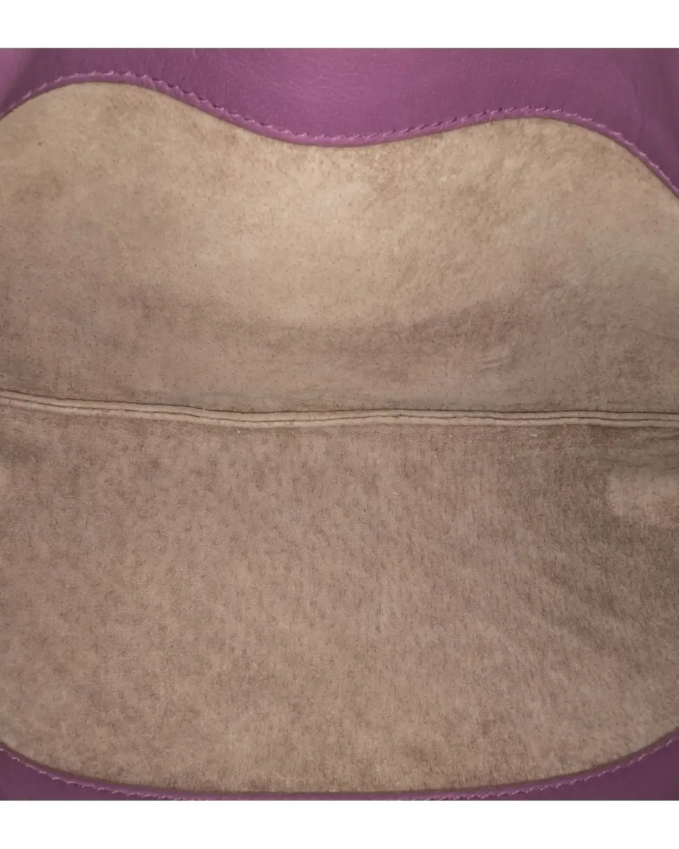 Preloved Canvas Flap Bag with Detachable Studded Strap and Leather