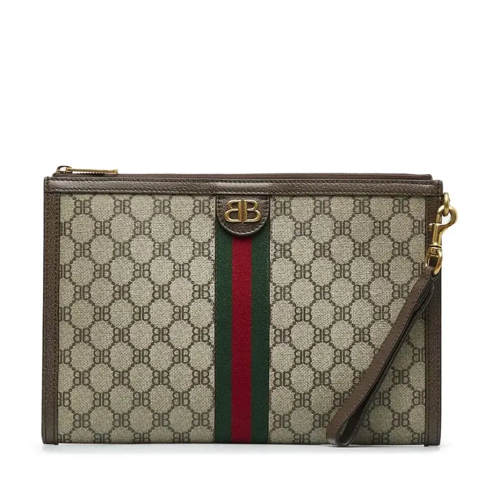 Preloved GG Marmont BeigeEbony Clutch Bag