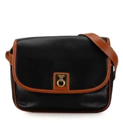 Preloved GG Supreme Canvas Black Leather Crossbody Bag
