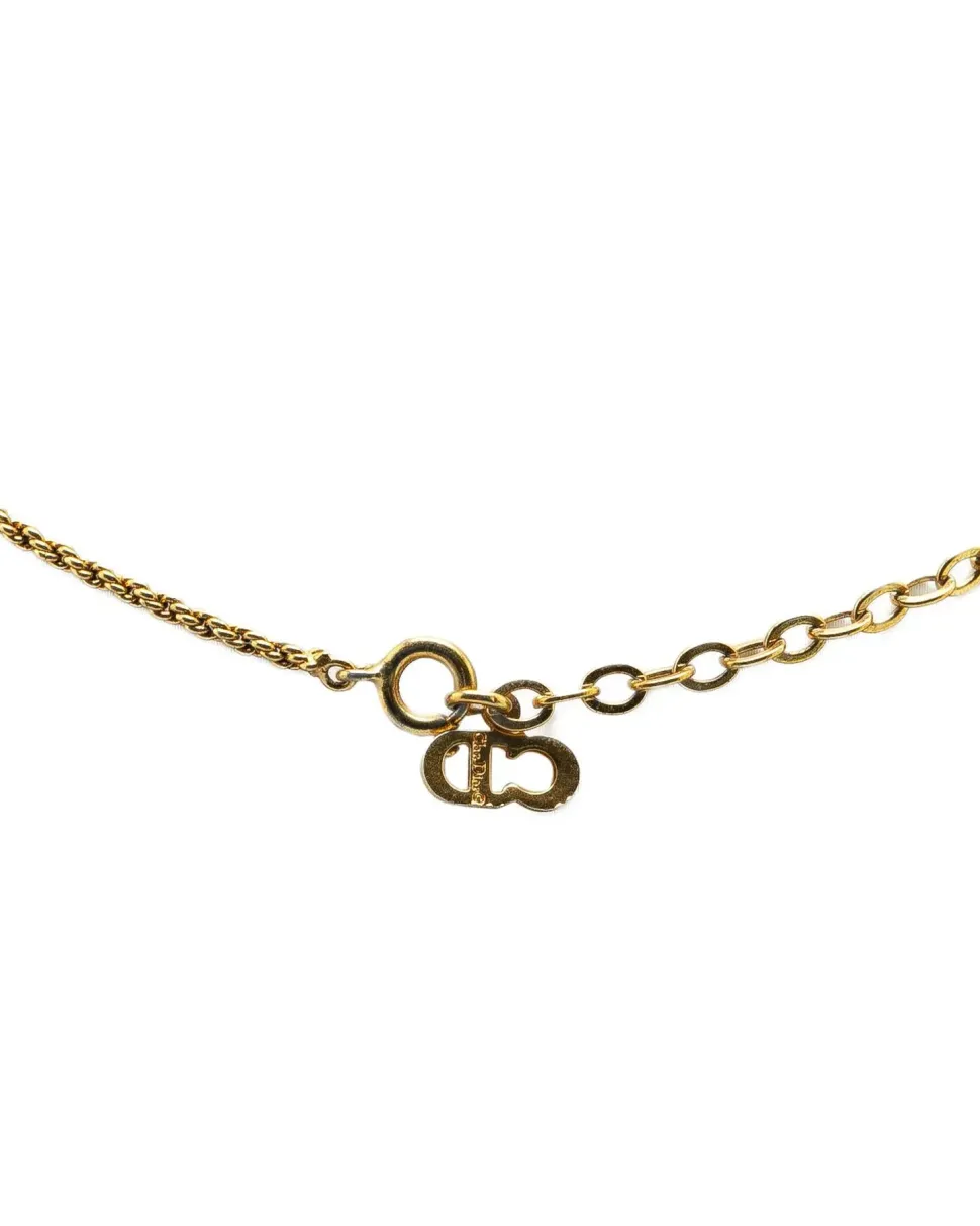 Preloved Gold Plated CD Logo Pendant Necklace with Spring Ring Closure