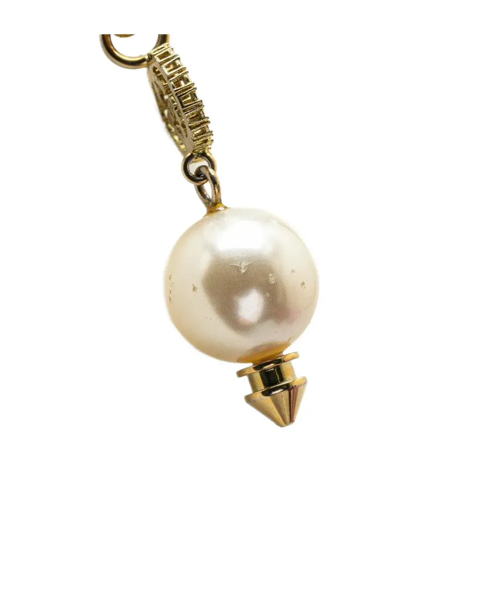 Preloved Gold Plated Faux Pearl Drop Pendant Necklace