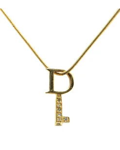 Preloved Gold Plated Key Pendant Necklace with Lobster Claw Closure