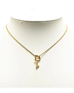 Preloved Gold Plated Key Pendant Necklace with Lobster Claw Closure