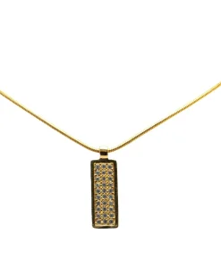 Preloved Gold Plated Oblique Trotter Pendant Necklace