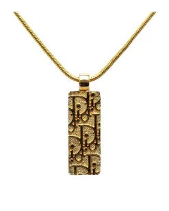 Preloved Gold Plated Oblique Trotter Pendant Necklace