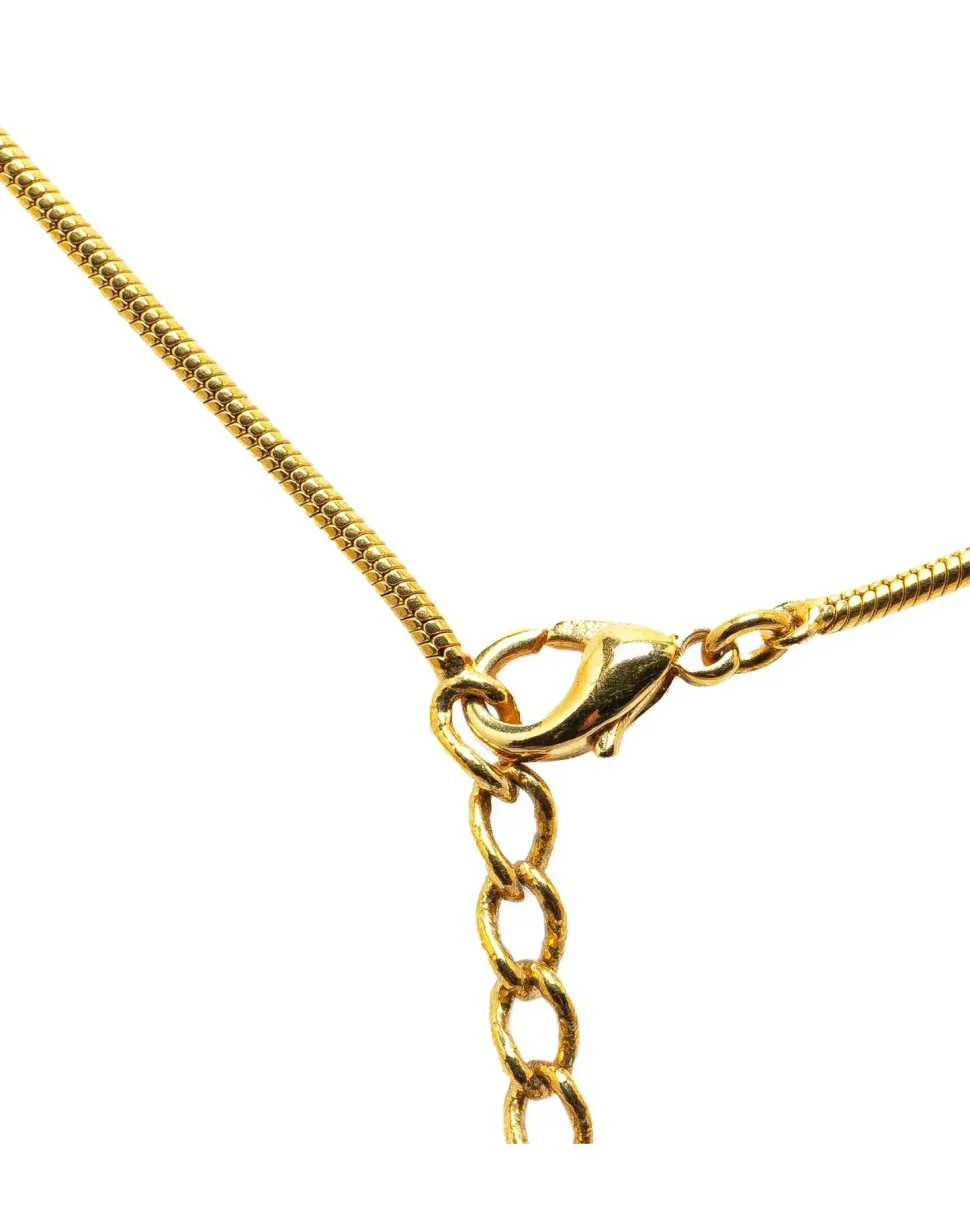 Preloved Gold Plated Oblique Trotter Pendant Necklace