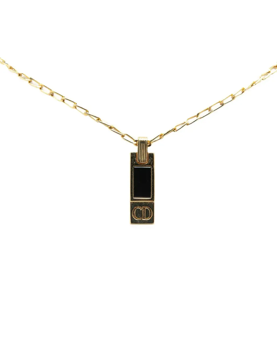 Preloved Gold Plated Pendant Necklace with CD Logo