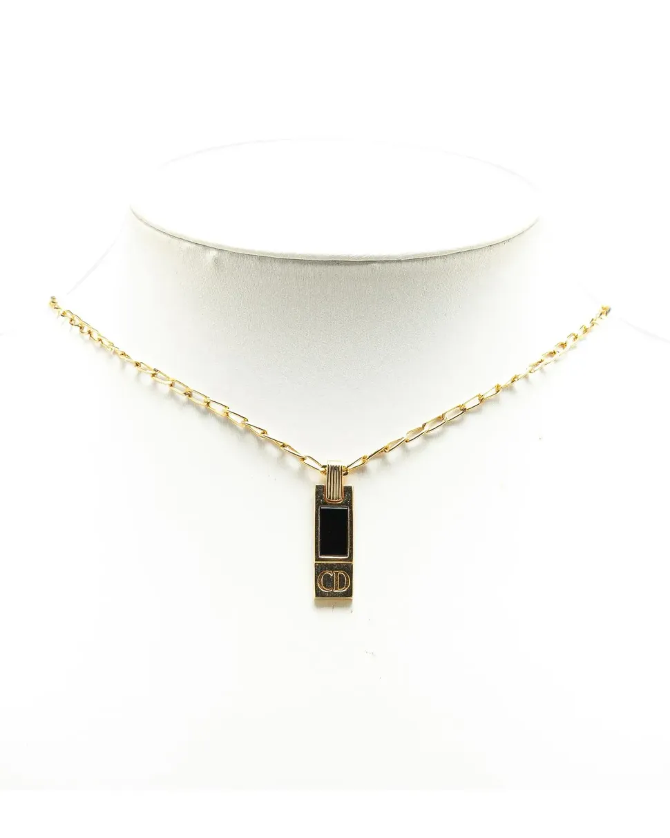 Preloved Gold Plated Pendant Necklace with CD Logo