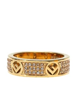 Preloved Gold Plated Rhinestone Band Ring