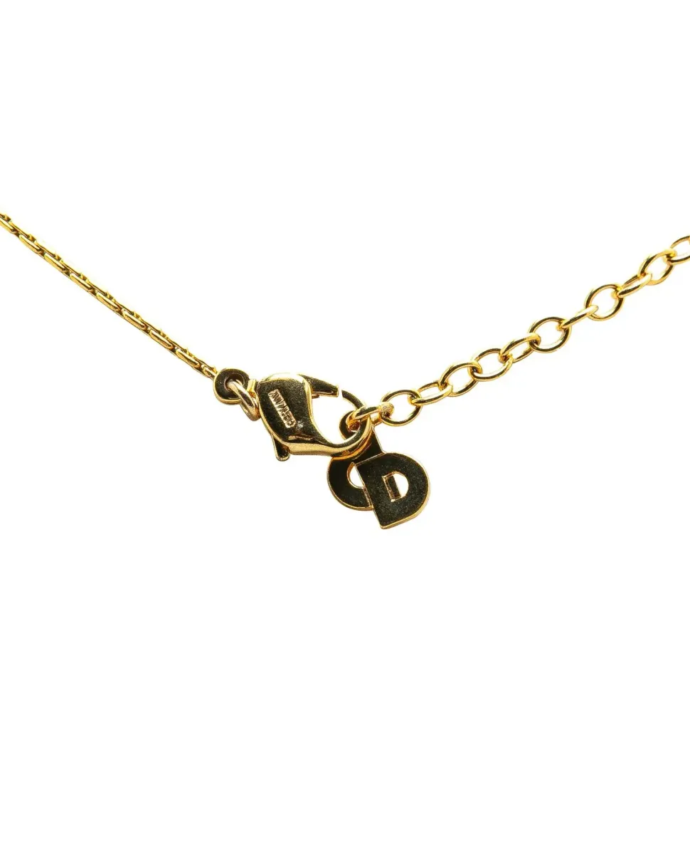 Preloved Gold Plated Rhinestone Pendant Necklace