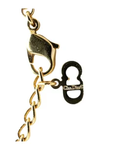 Preloved Gold Plated Rhinestone Pendant Necklace with Enamel Details