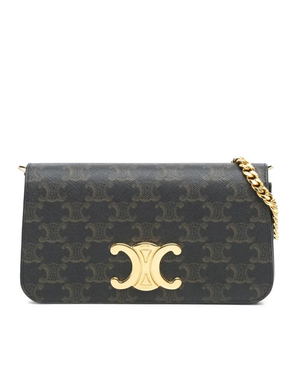Preloved Grained Calfskin Saddle Bag with Adjustable Strap