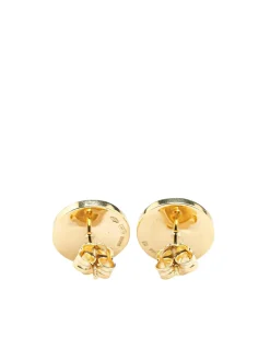 Preloved 18K Gold Onyx Stud Earrings with Push Back Closure